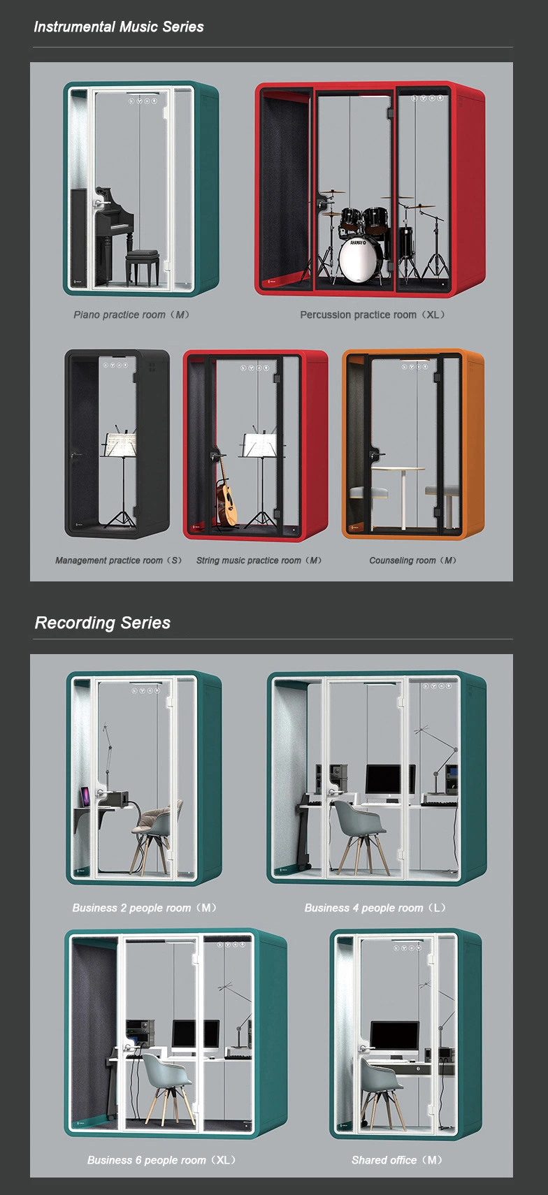 Indoor/Outdoor Soundproof Privacy Modern Office Pods