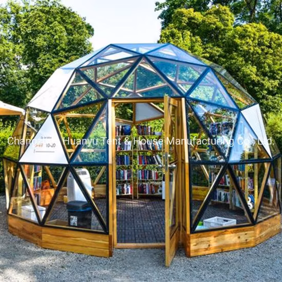 공장 가격에 알루미늄 프레임과 강화 유리가 있는 캠프용 측지 돔 텐트 유리 돔 하우스