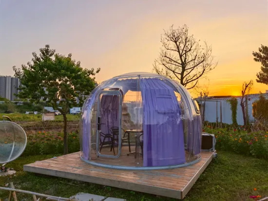 글램핑 돔 텐트 6m 측지선 5M 이글루 하우스 투명 PC 럭셔리 버블 루즈 풍선 Tipi 휴대용 블랙 빅